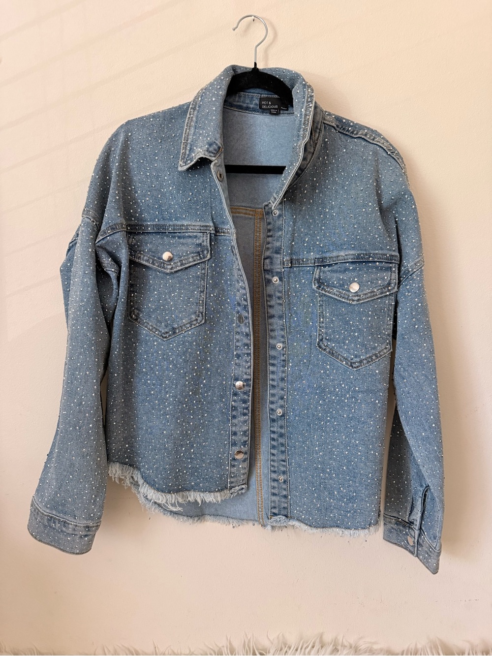 & Other Stories Light Blue Studded Denim Jacket
